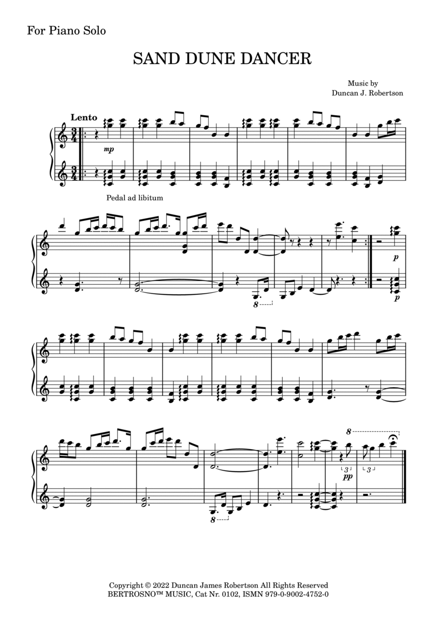 Sand Dune Dancer Sand Dune Dancer Piano Solo scores gallery preview page 1