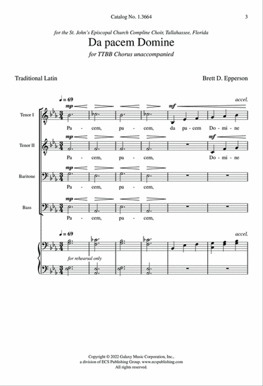 Da pacem Domine TTBB scores gallery preview page 3