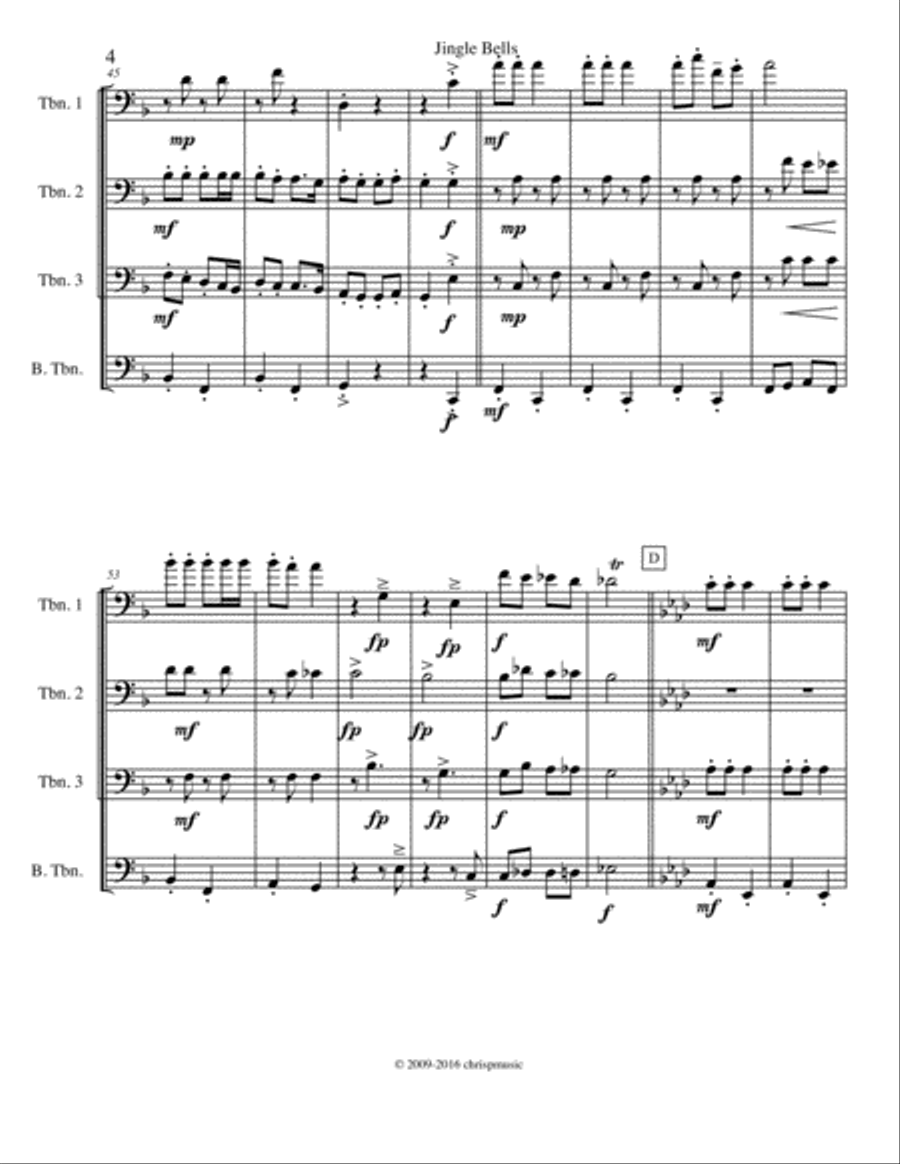 Jingle Bells Brass Ensemble scores gallery preview page 5