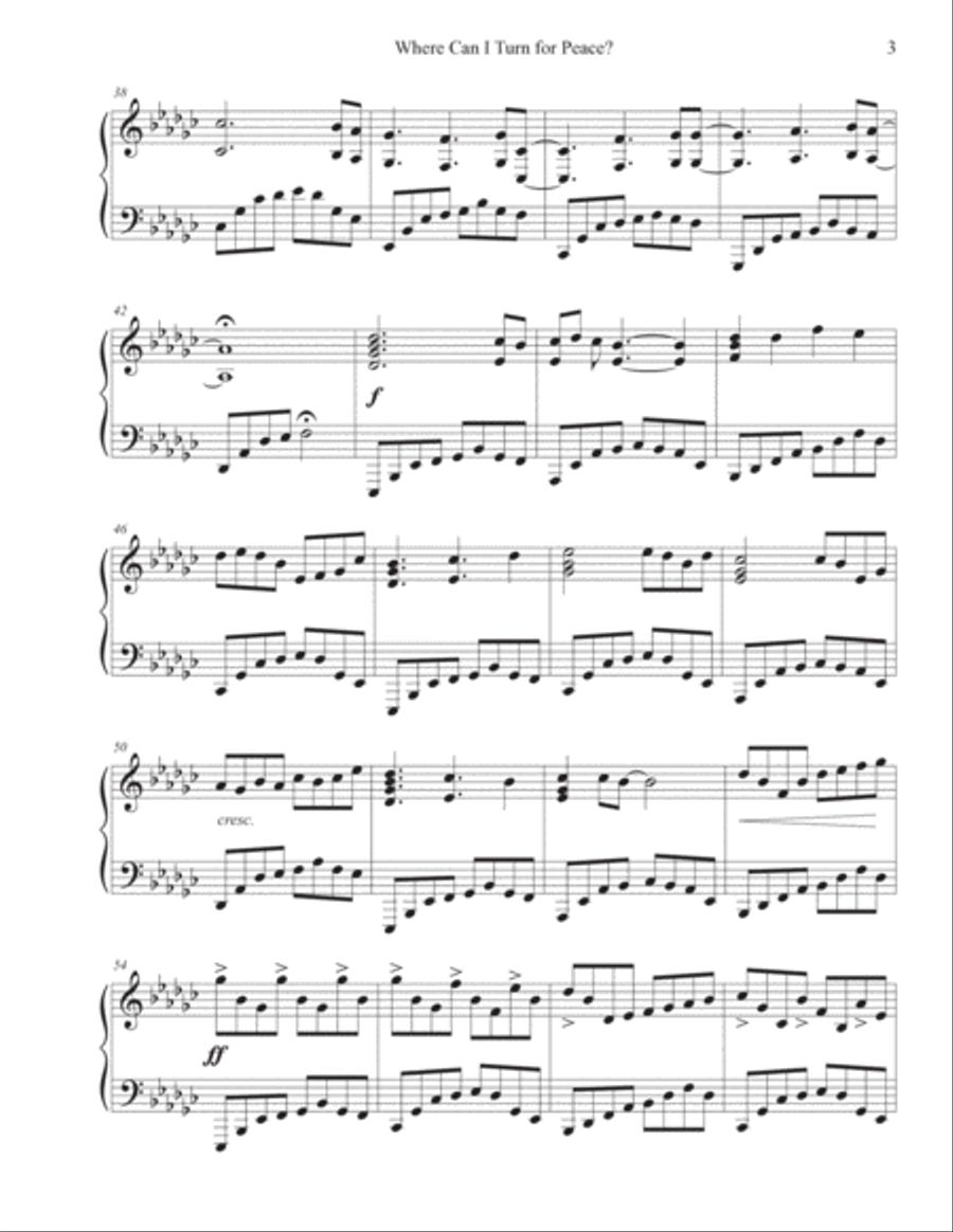 Where Can I Turn for Peace Piano Solo scores gallery preview page 3
