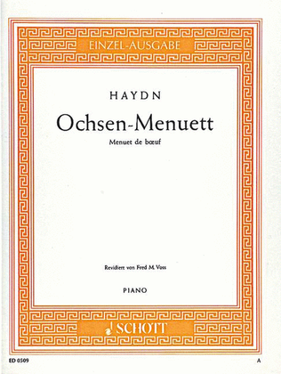 Book cover for Ox-Menuett, Hob. IX:27
