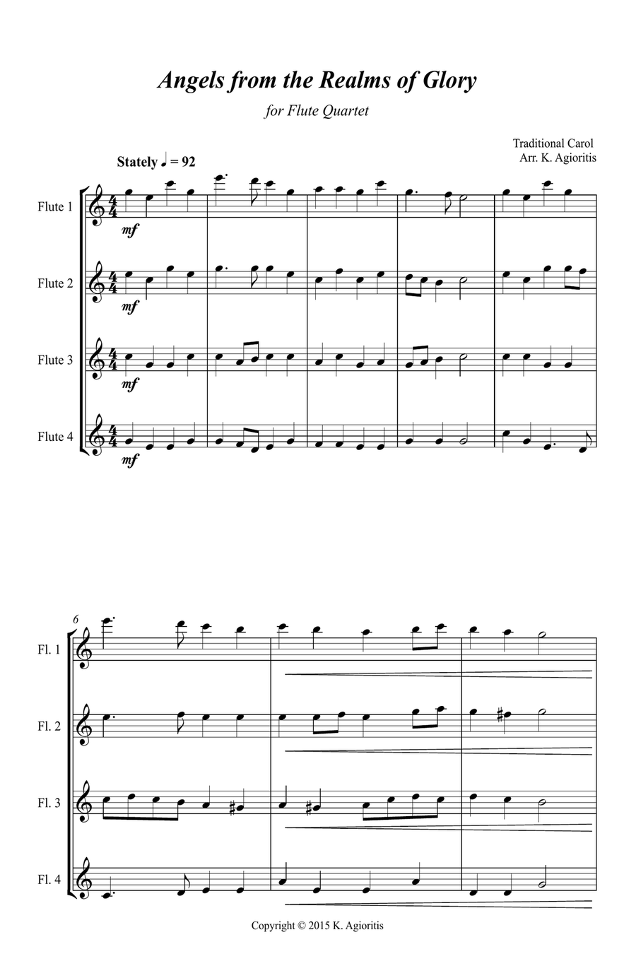 Jazz Carols Collection for Flute Quartet - Set Eight Flute Quartet scores gallery preview page 3