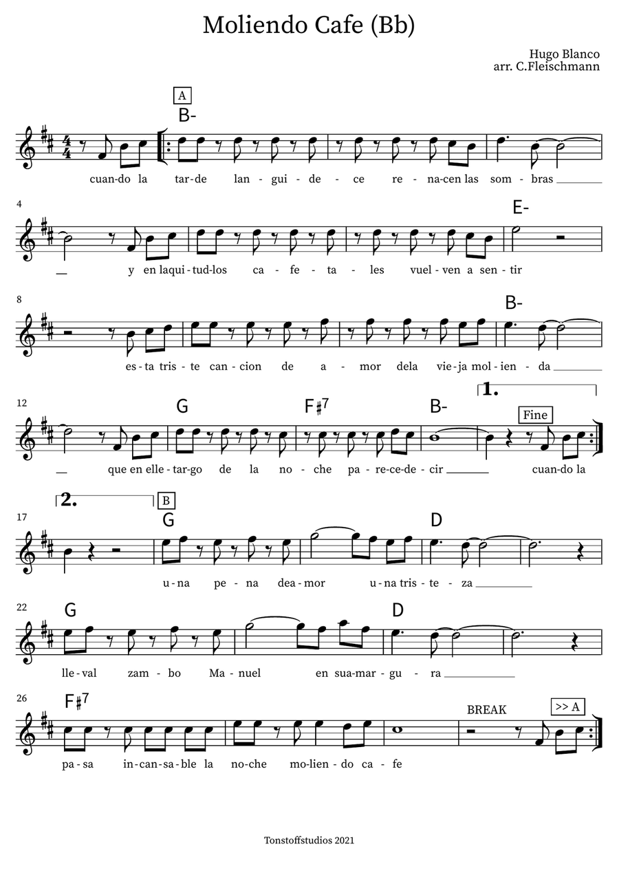 Moliendo Cafe Piano scores gallery preview page 1