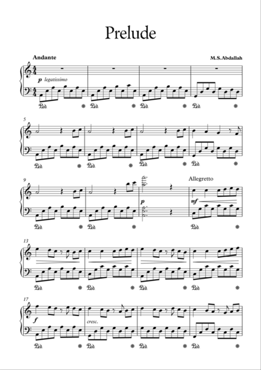 Op.1 No.1: Prelude Op.1 No.1: Prelude Piano Solo scores gallery preview page 1