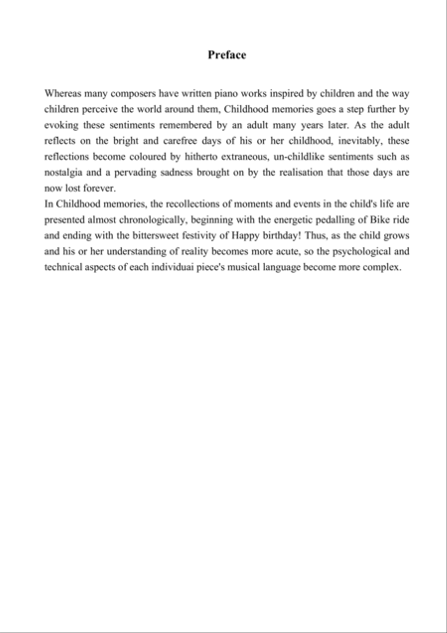 Childhood memories Piano Solo scores gallery preview page 3