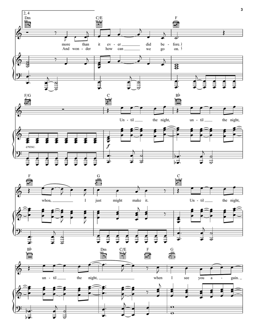 Until The Night Until The Night Piano, Vocal, Guitar scores gallery preview page 3