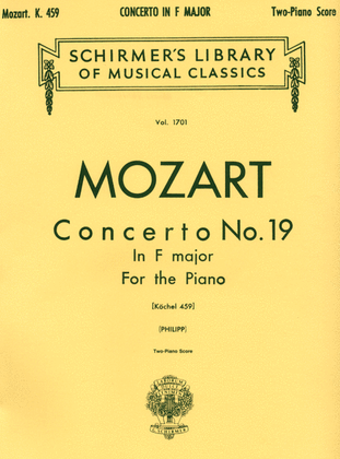 Book cover for Concerto No. 19 in F, K.459