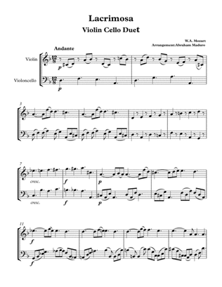 Lacrimosa from Mozart´s Requiem Violin-Cello Duet