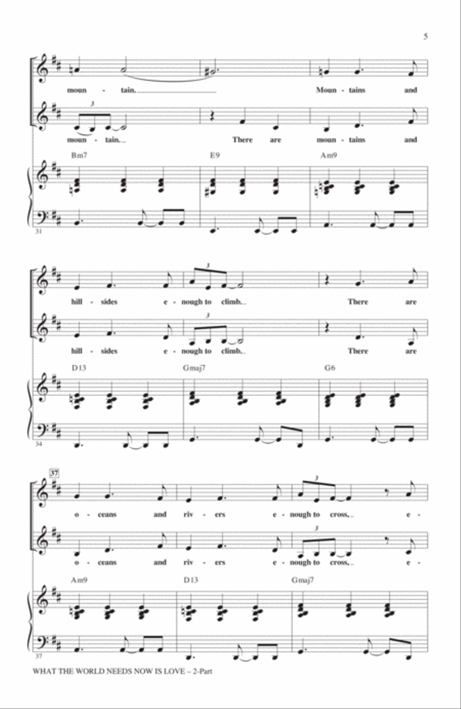 What The World Needs Now Is Love (arr. Roger Emerson) 2-Part scores gallery preview page 4