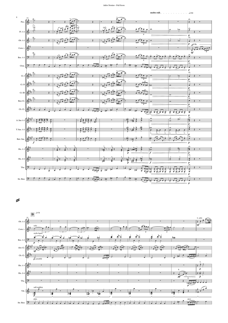Adios Nonino - Full Score only Concert Band scores gallery preview page 4