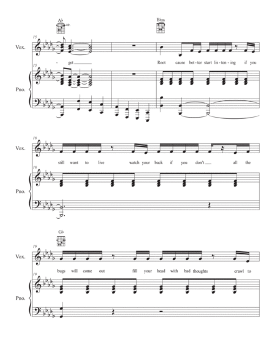 Root Cause Root Cause Piano, Vocal, Guitar scores gallery preview page 3
