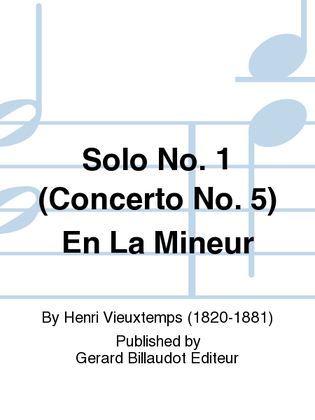 Book cover for Solo No. 1 (Concerto No. 5) En La Mineur