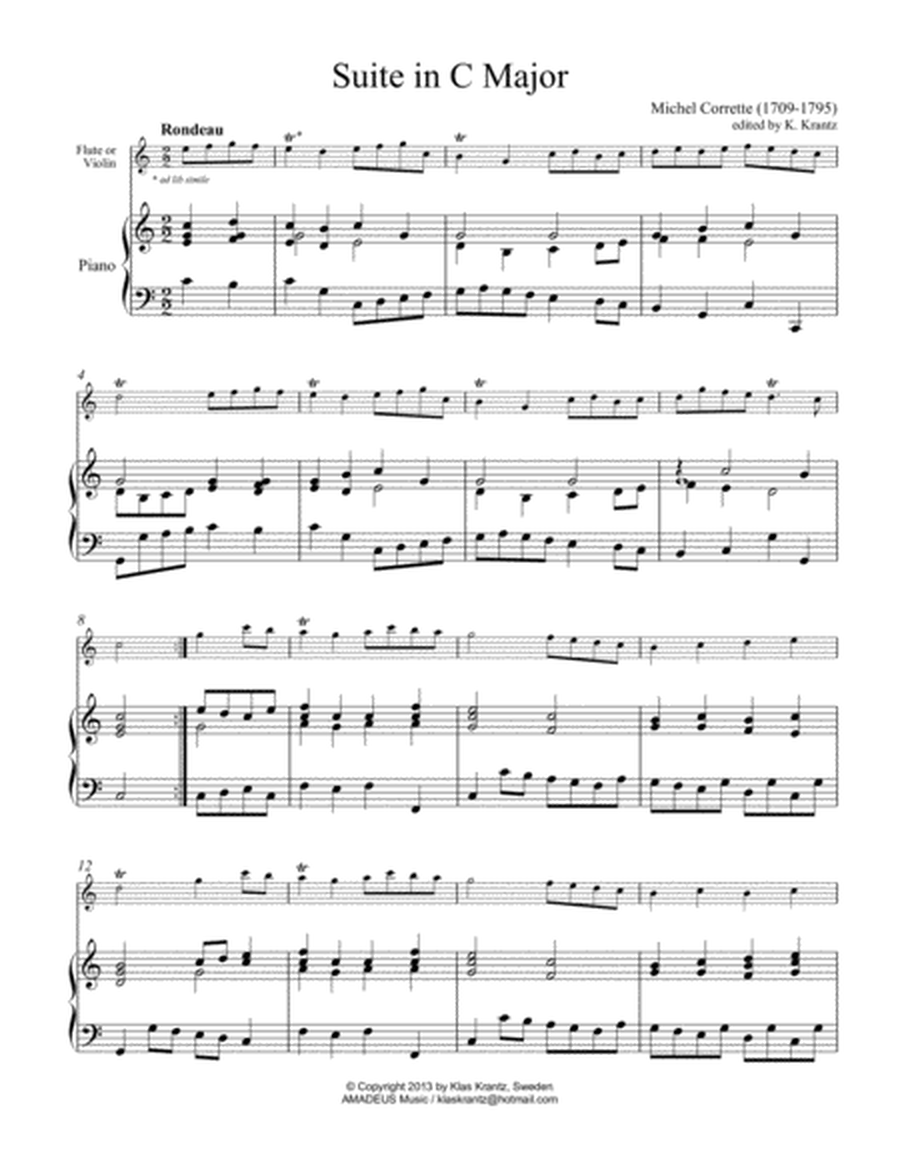 Suite in C Major for flute or violin and piano image number null