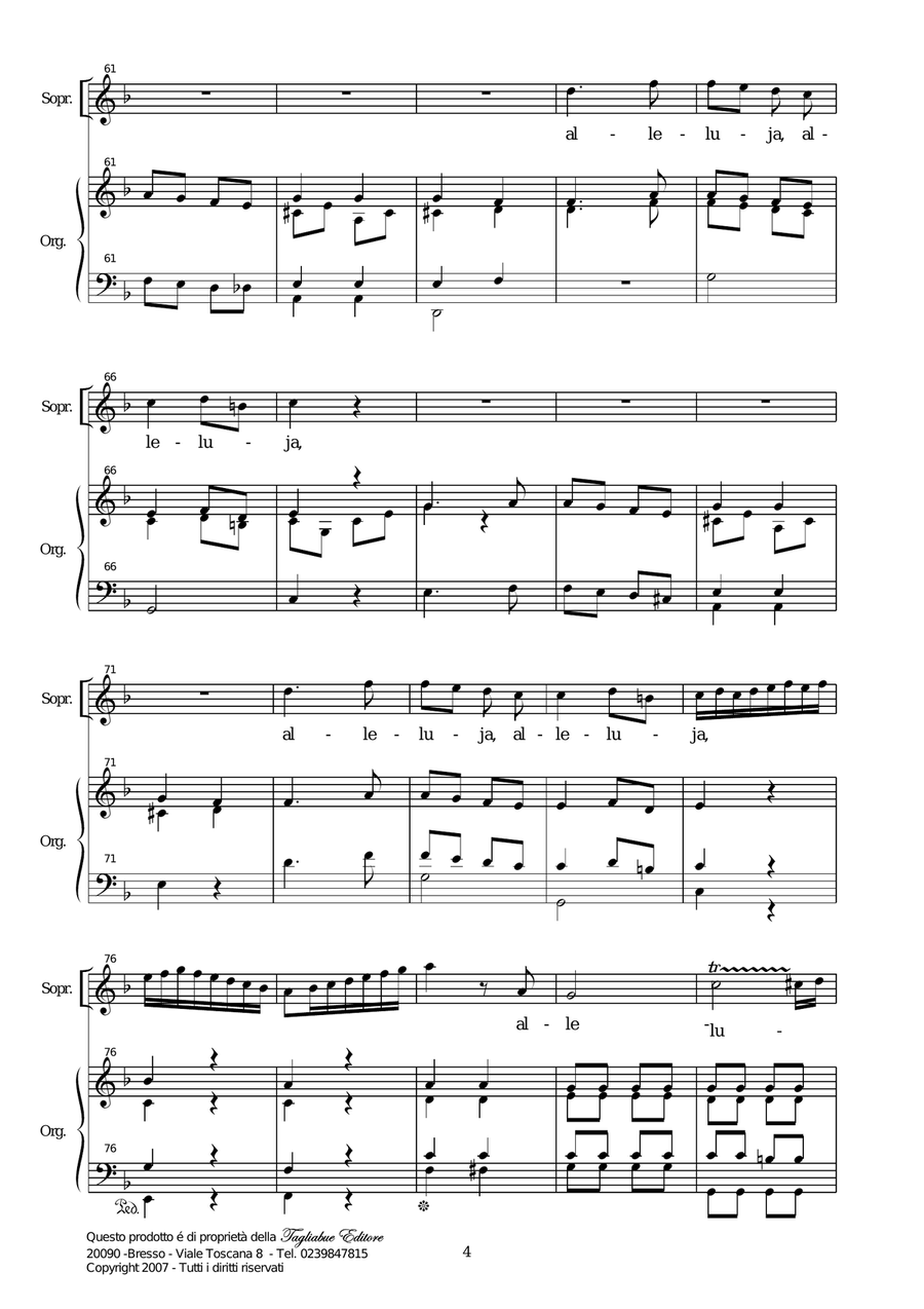 ALLELUJA (Exsultate, jubilate K.165) W.A.Mozart - Arr. for Soprano and. Organ Soprano Voice scores gallery preview page 4