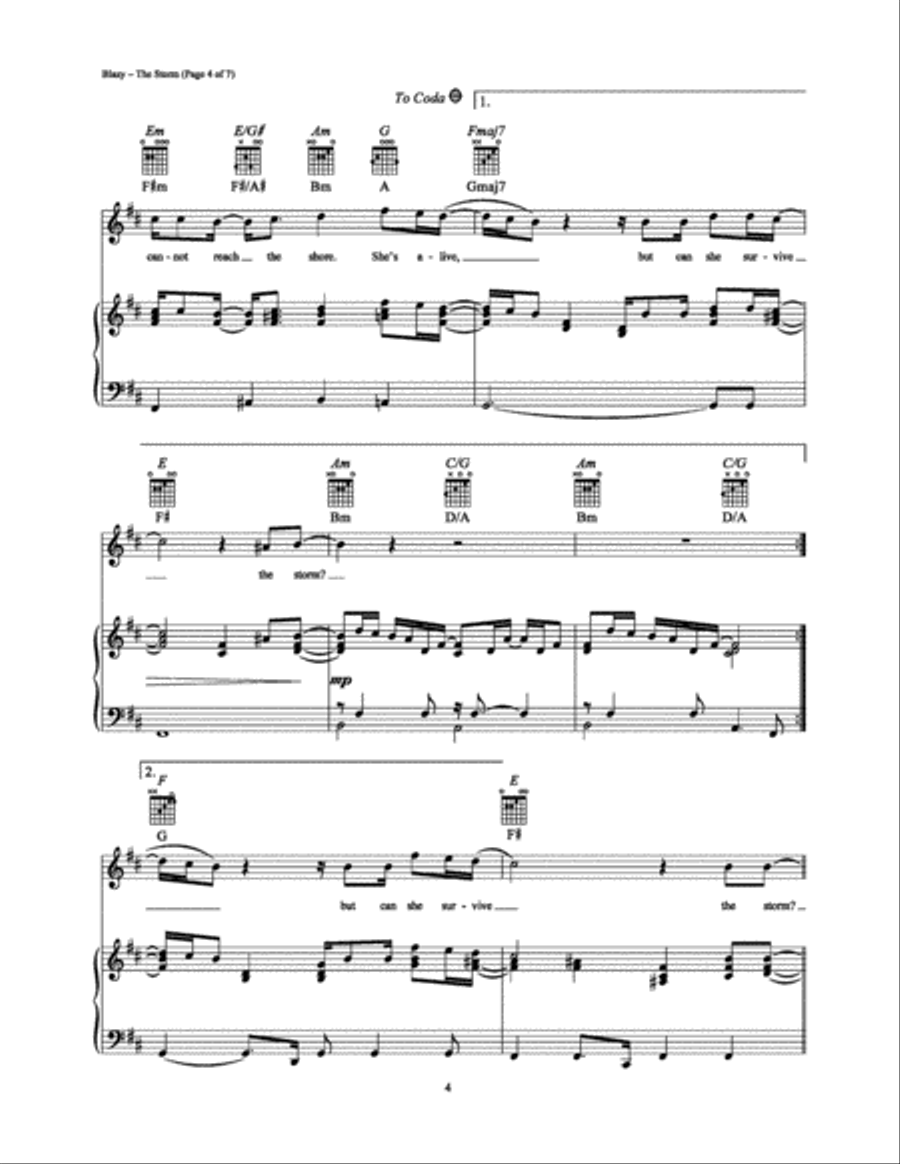 The Storm Piano, Vocal, Guitar scores gallery preview page 4