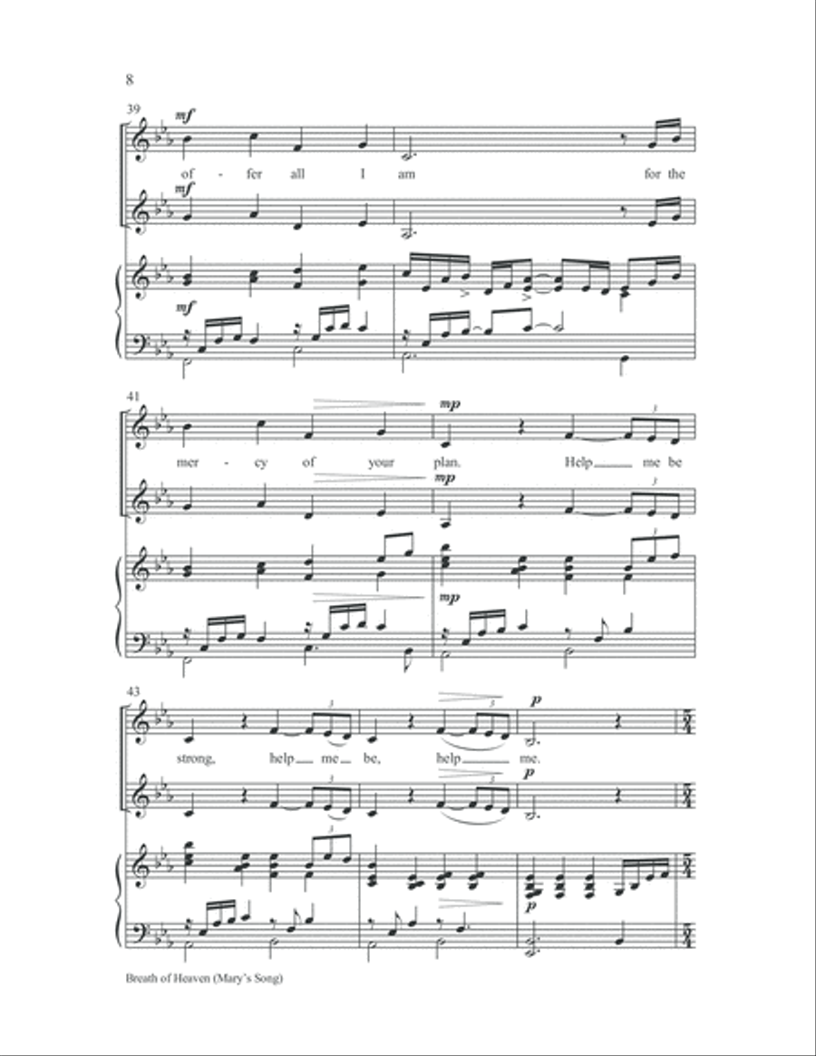 Breath of Heaven (Mary's Song) Breath of Heaven (Mary's Song) Women's Choir scores gallery preview page 9