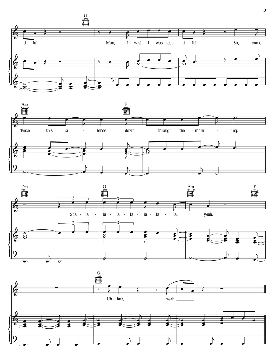 Mr. Jones Piano, Vocal, Guitar scores gallery preview page 3