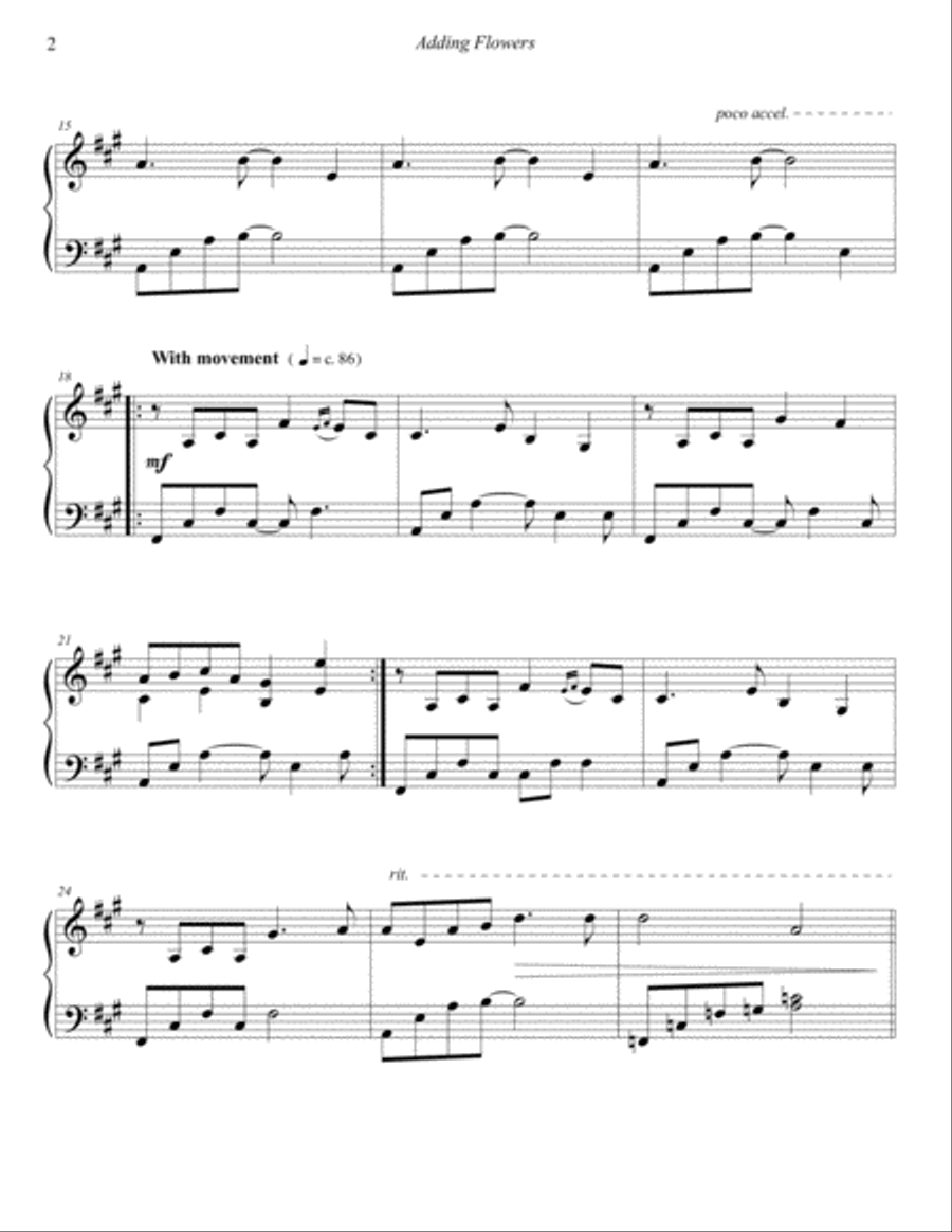 Adding Flowers Piano Solo scores gallery preview page 4