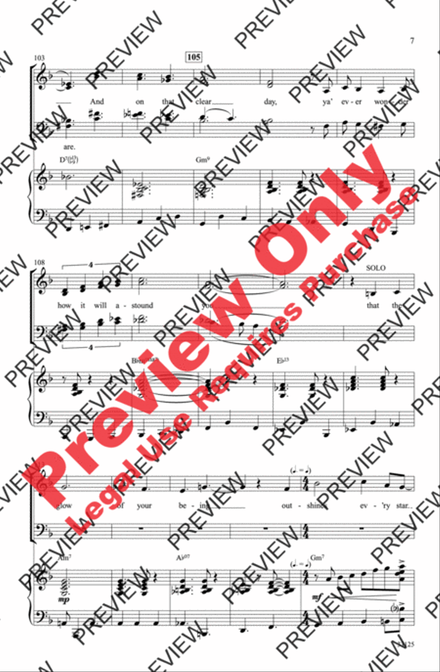 On a Clear Day 4-Part scores gallery preview page 7
