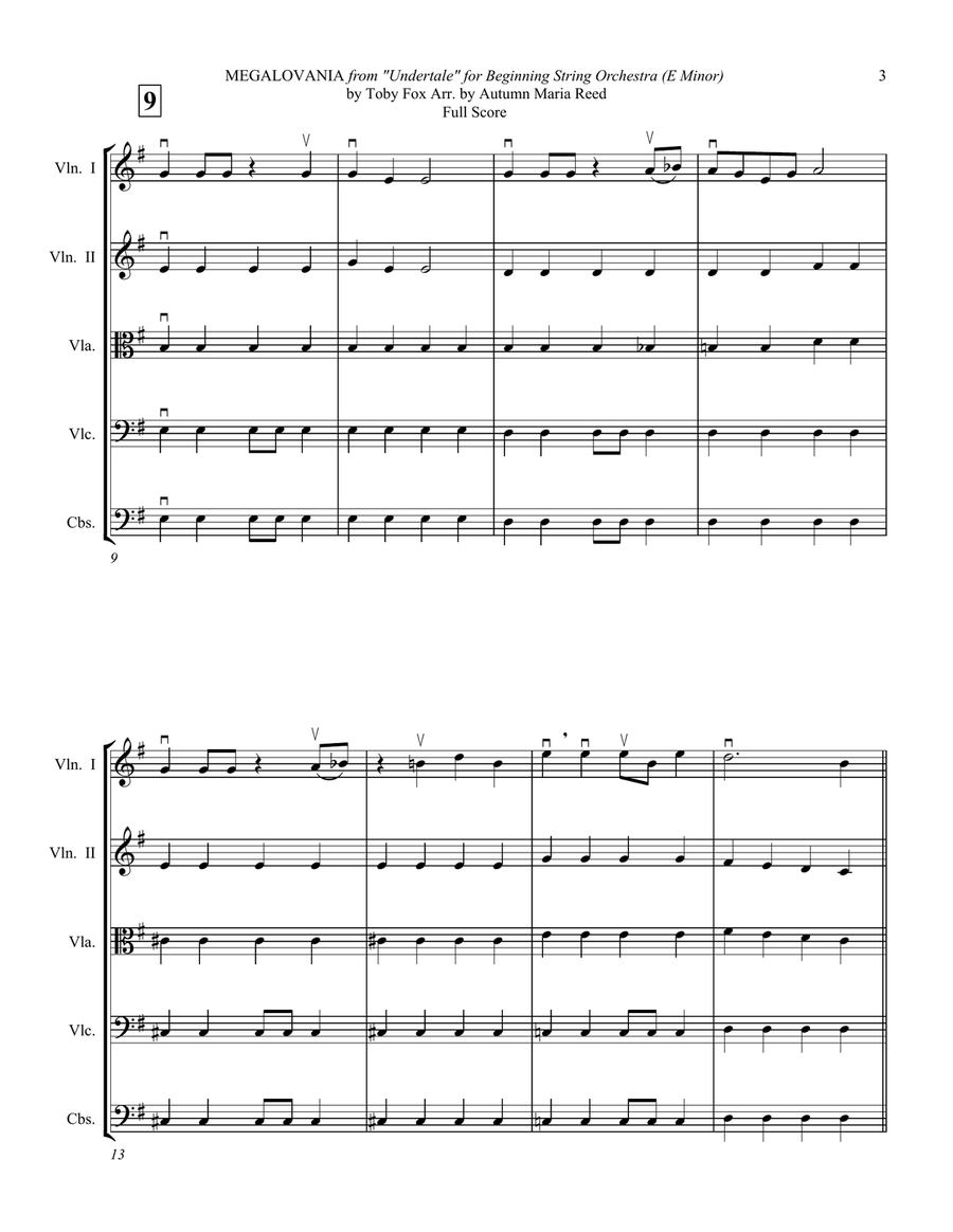 Megalovania String Orchestra scores gallery preview page 3