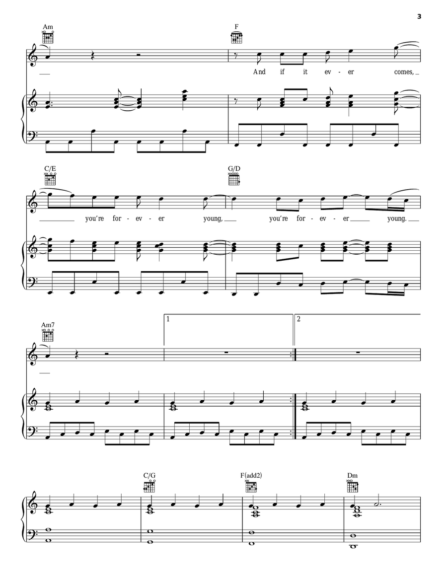 Setting Sun Piano, Vocal, Guitar scores gallery preview page 3