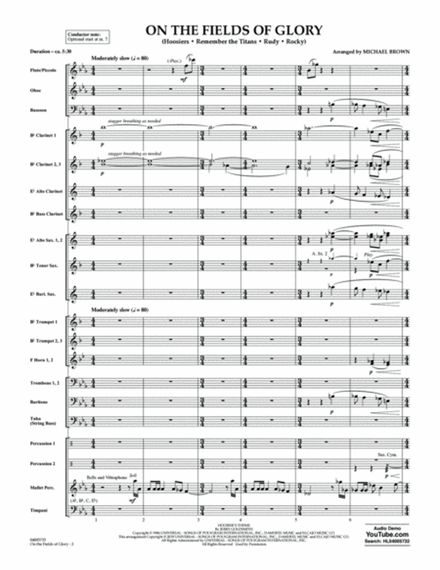On the Fields of Glory - Conductor Score (Full Score)