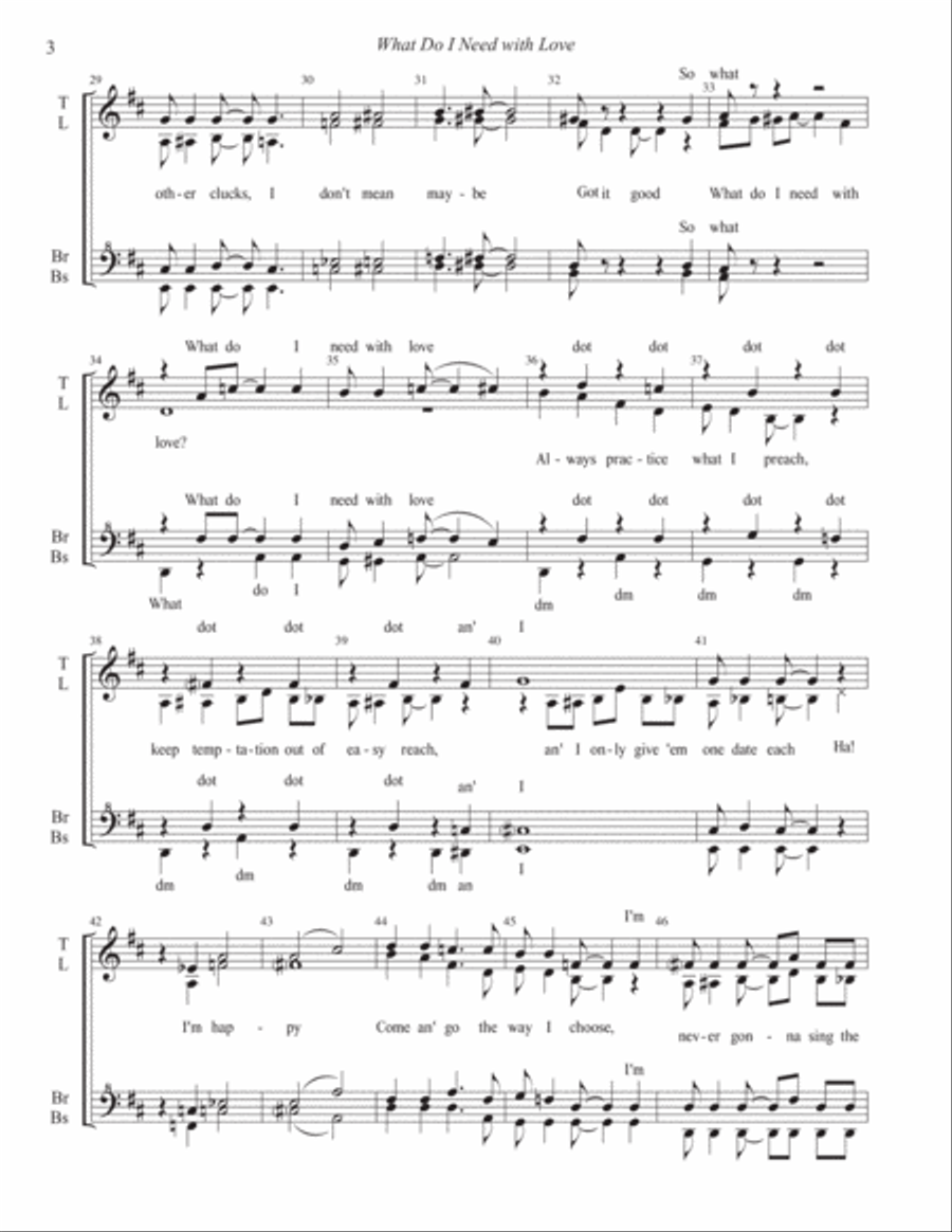 What Do I Need With Love SSAA scores gallery preview page 3