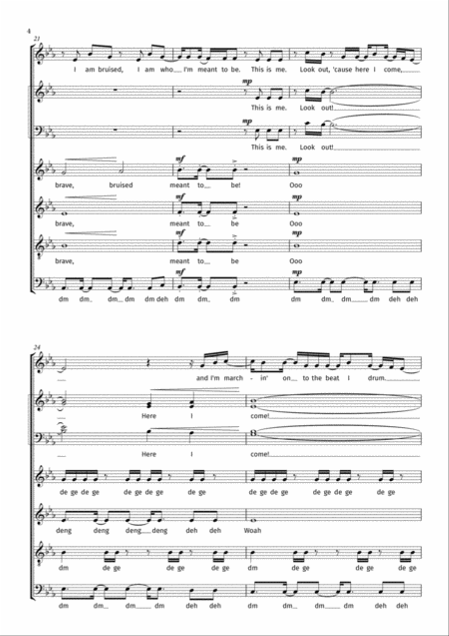 This Is Me 4-Part scores gallery preview page 6