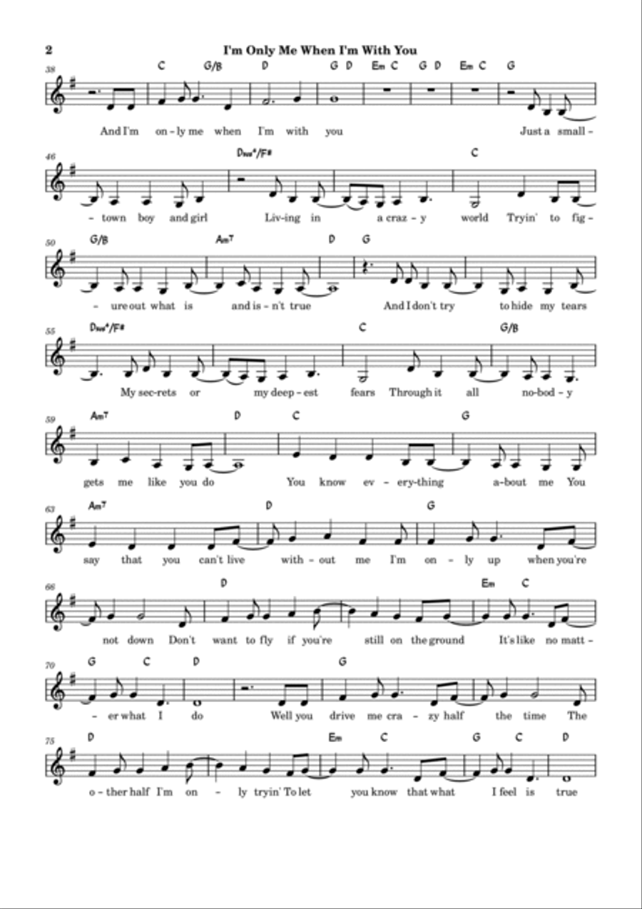 I'm Only Me When I'm With You Guitar scores gallery preview page 2