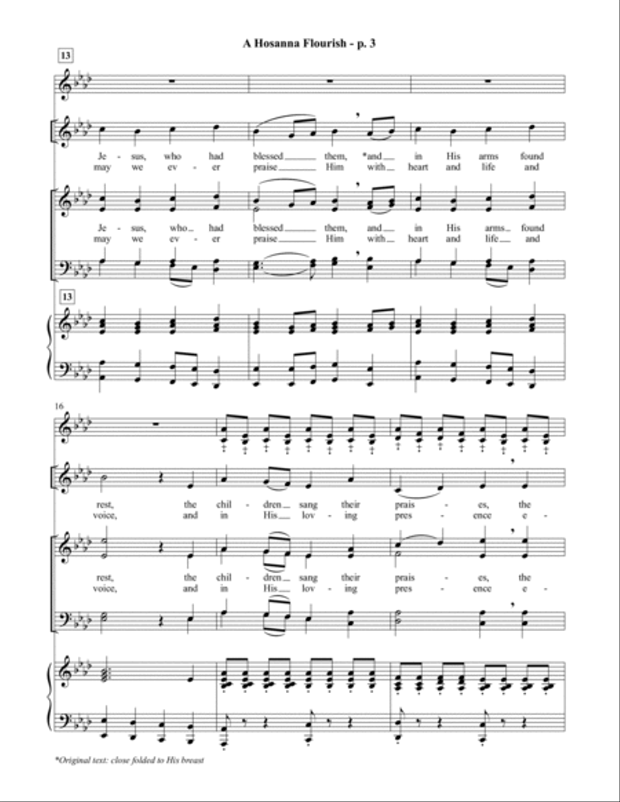 A Hosanna Flourish Handbells (Digital only) 4-Part scores gallery preview page 4