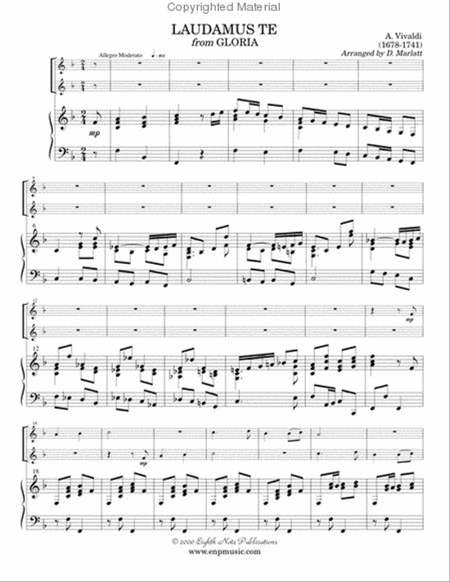 Laudamus Te (from Gloria) Trumpet Duet scores gallery preview page 2
