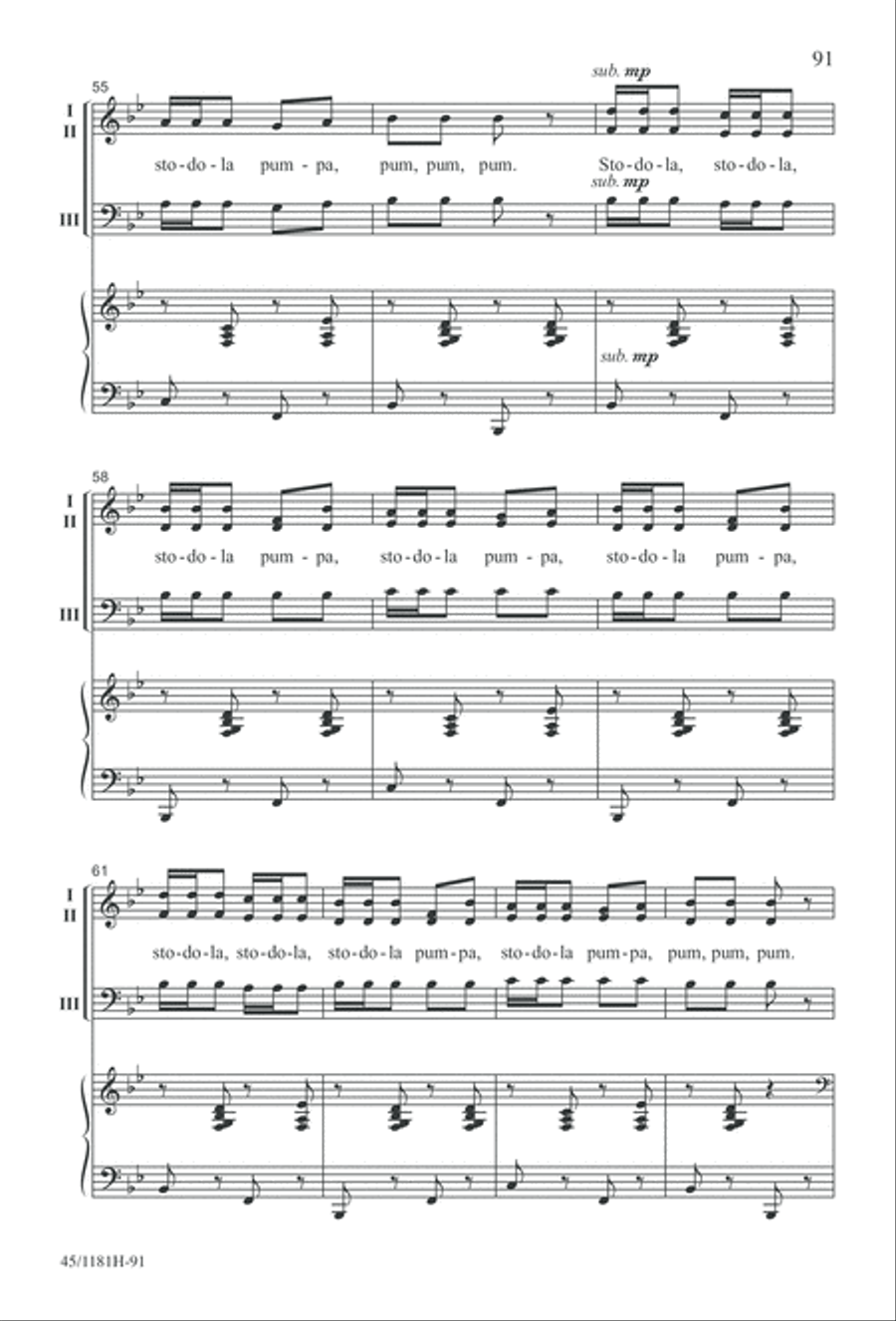 Contemporary Choral Classics 3-Part scores gallery preview page 91