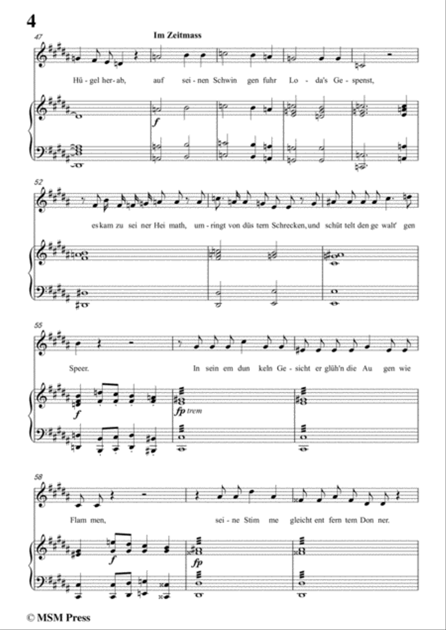 Schubert-Loda’s Gespenst,in g sharp minor,D.150,for Voice and Piano Voice Solo scores gallery preview page 6