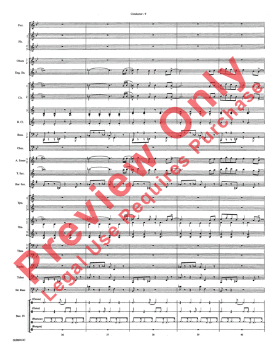 Cuban Overture Concert Band scores gallery preview page 16