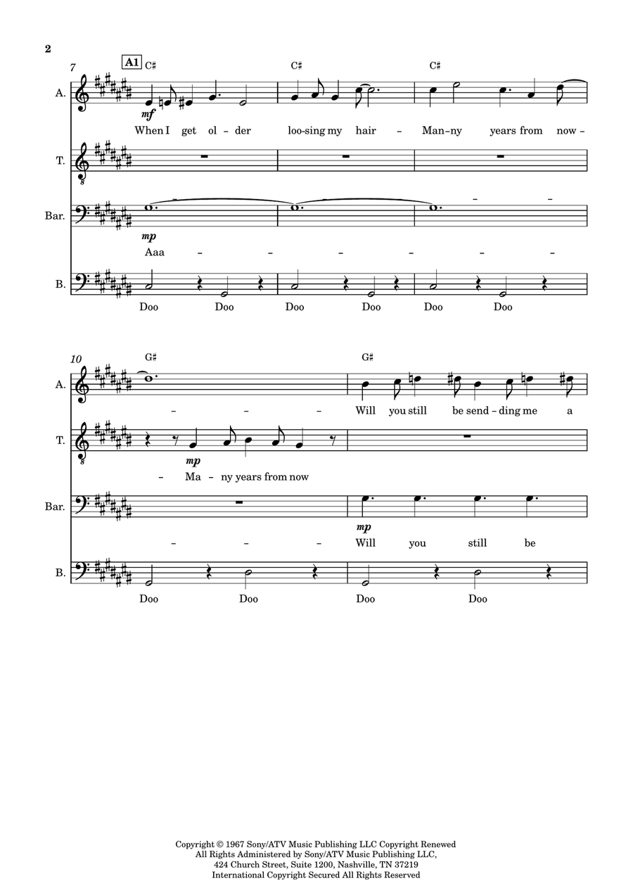 When I'm Sixty-Four A Cappella scores gallery preview page 2