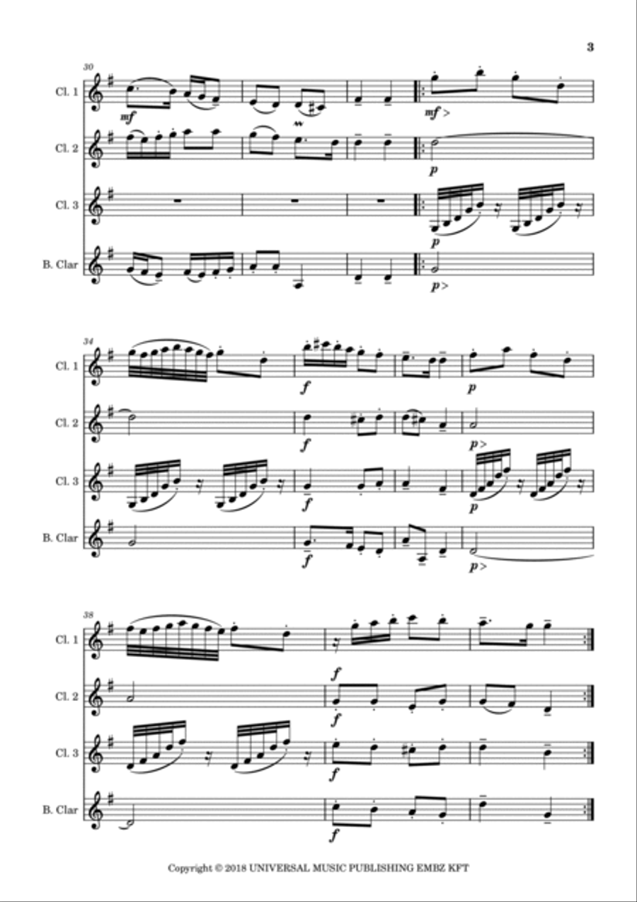 Regi Magyar Tancok (fuvolara Es Zongorara) Woodwind Ensemble scores gallery preview page 4