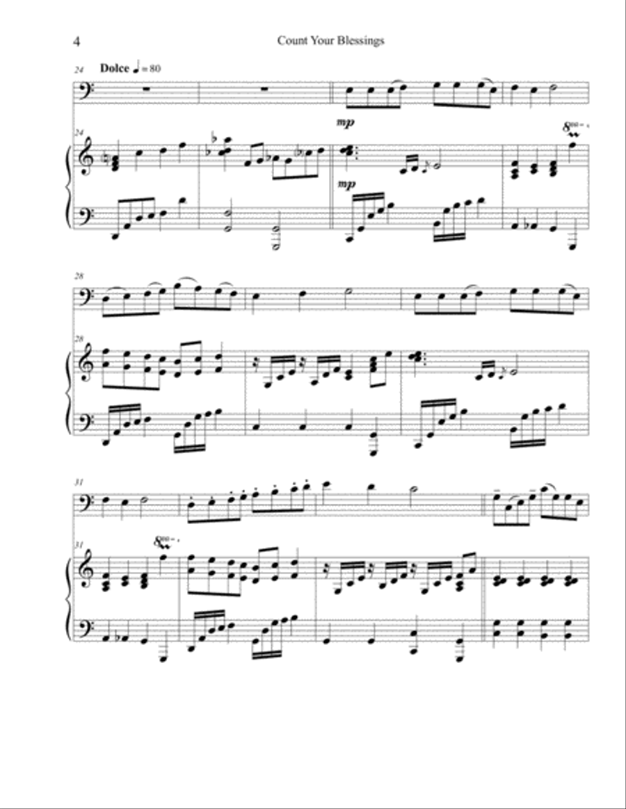 Count Your Blessings - Cello Piano scores gallery preview page 4