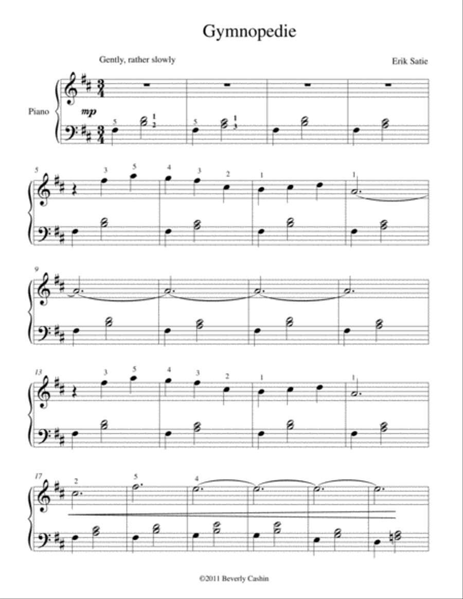 Gymnopedie no. 1 Gymnopedie no. 1 Piano Solo scores gallery preview page 1