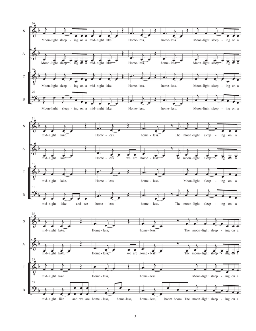 Homeless 4-Part scores gallery preview page 3
