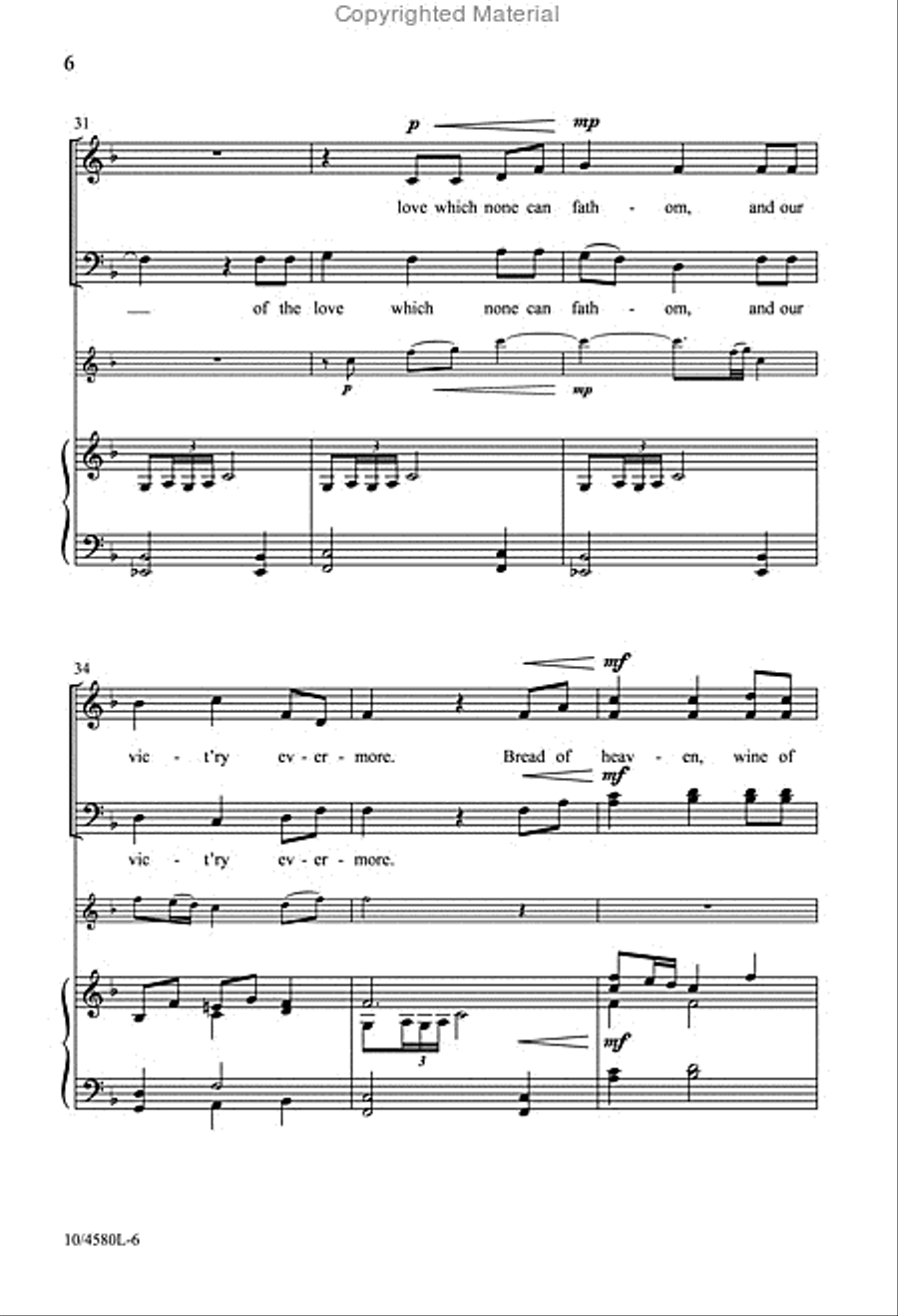 Jesus, at Your Holy Table 4-Part scores gallery preview page 6