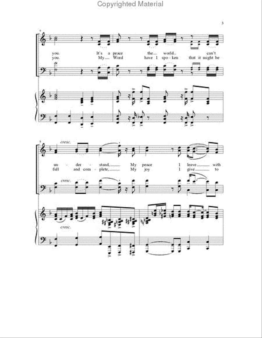 My Peace I Leave with You 4-Part scores gallery preview page 3