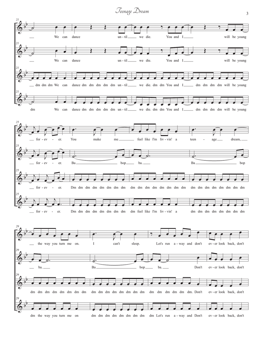 Teenage Dream SSAA scores gallery preview page 3