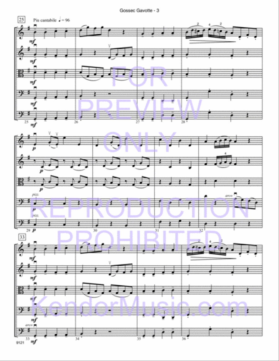 Gossec Gavotte (Score) String Orchestra scores gallery preview page 4
