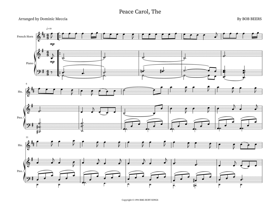 Peace Carol, The Brass Duet scores gallery preview page 1