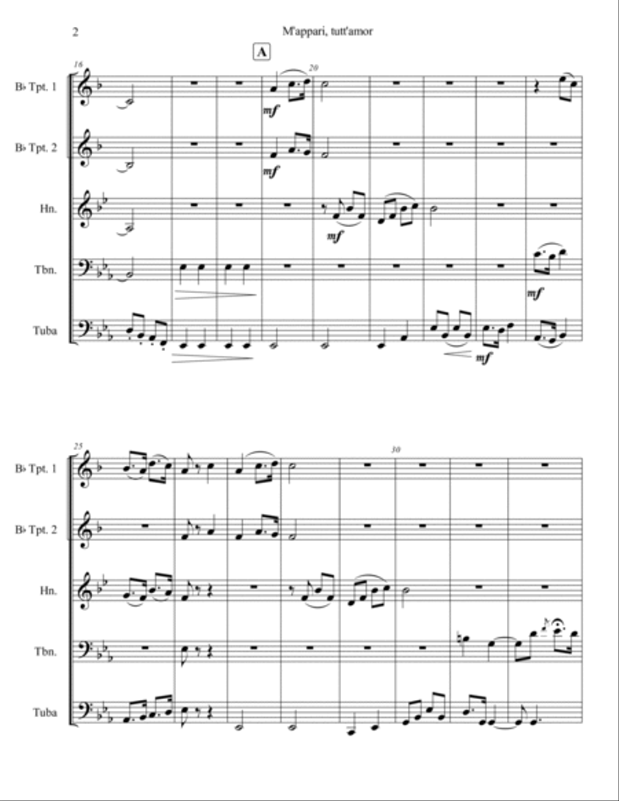 M'appari tutt' amor (“Mostly Martha”) Brass Ensemble scores gallery preview page 3