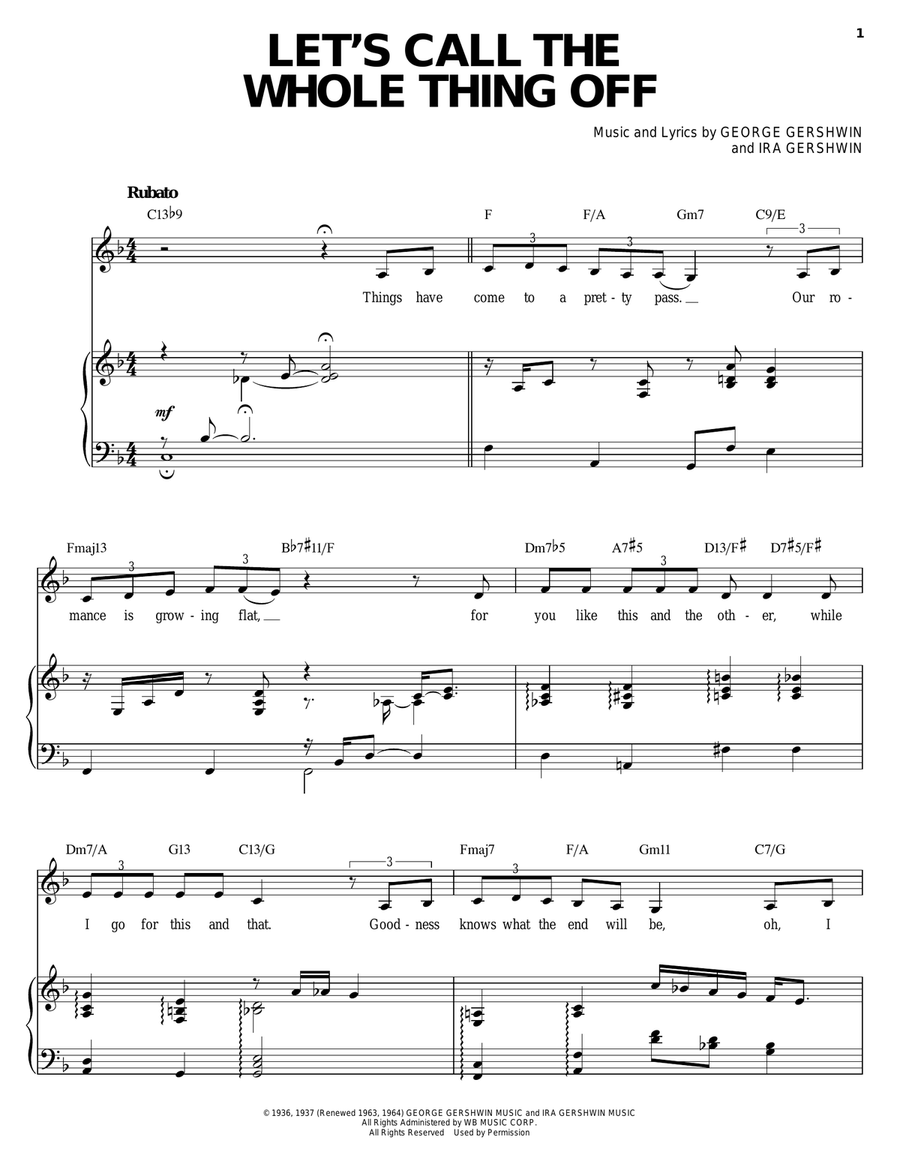 Let's Call The Whole Thing Off Piano, Vocal scores gallery preview page 1