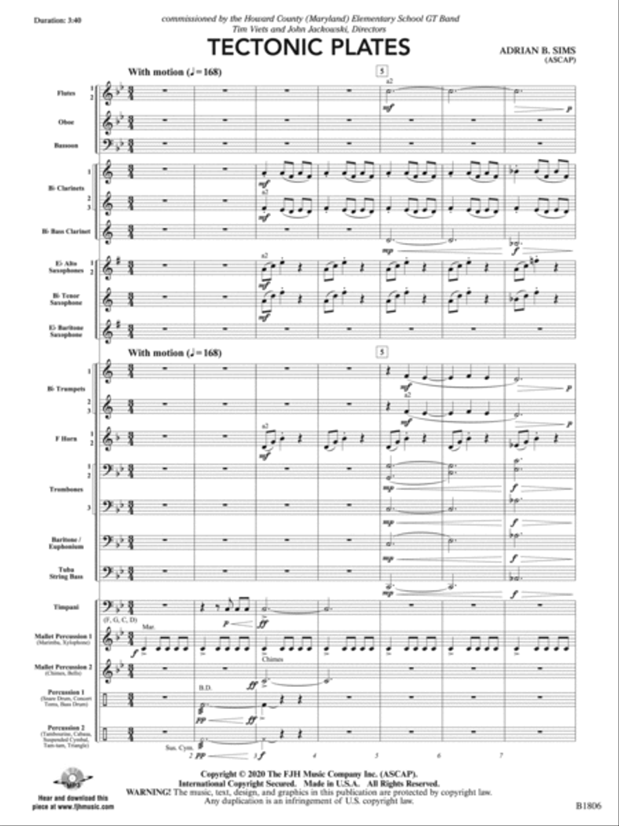 Tectonic Plates: Score Concert Band scores gallery preview page 3
