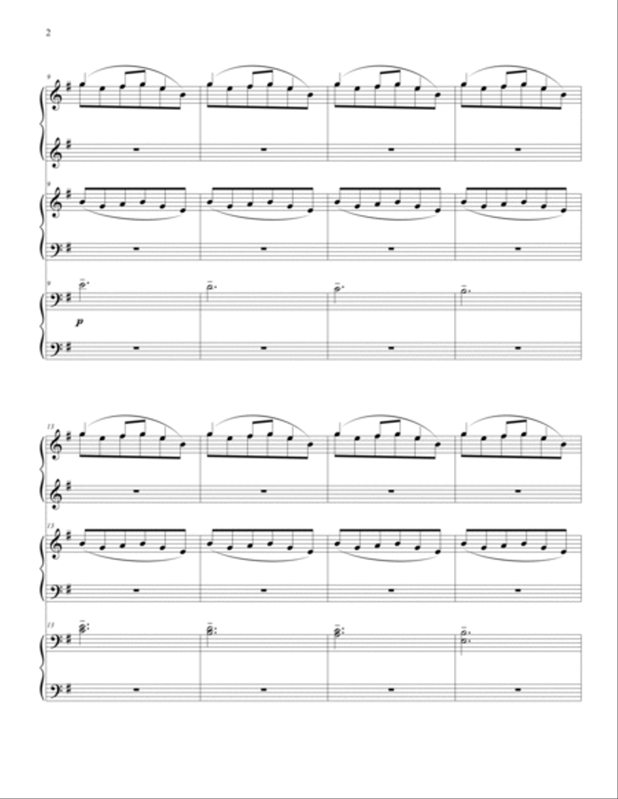 Carol of the Bells for Piano Six Hands Piano Trio scores gallery preview page 4