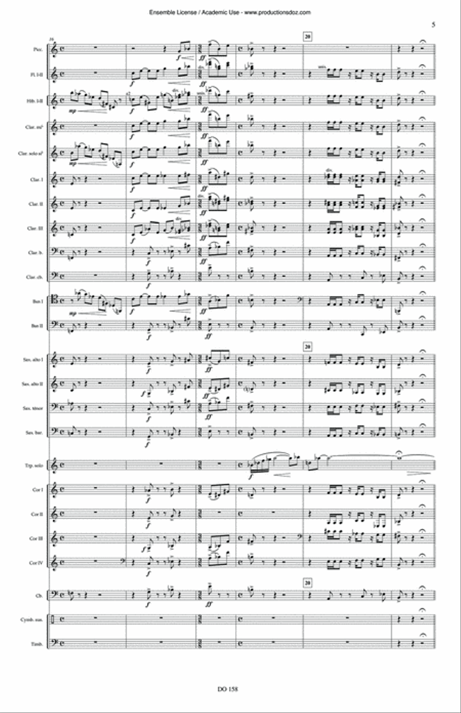 Concerto for trumpet op. 43A (Symphonic band, score) Concert Band scores gallery preview page 5