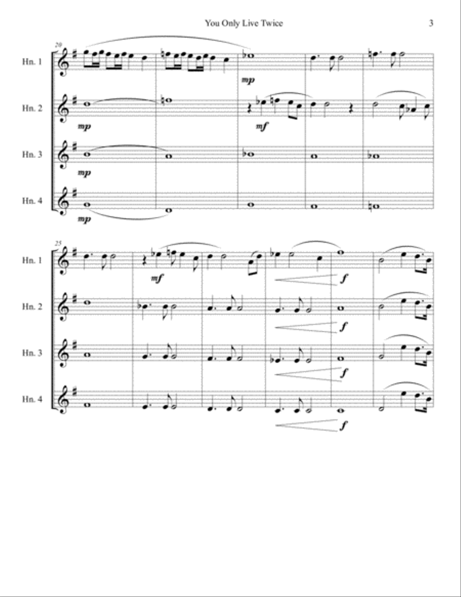 You Only Live Twice Brass Ensemble scores gallery preview page 4